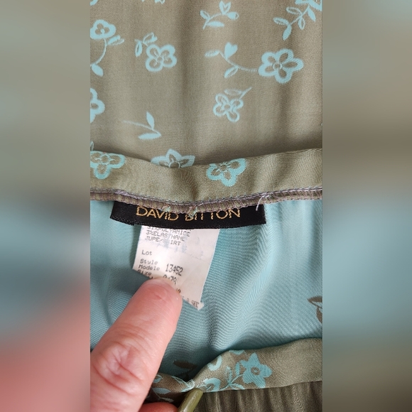 David Bitton Turquoise flower skirt - Size 8 - Picture 2 of 7